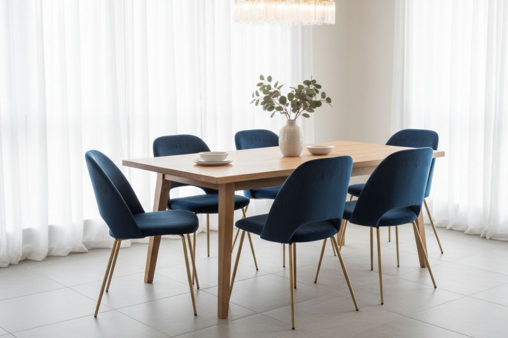 כסאות כחול-זהב פינת אוכל