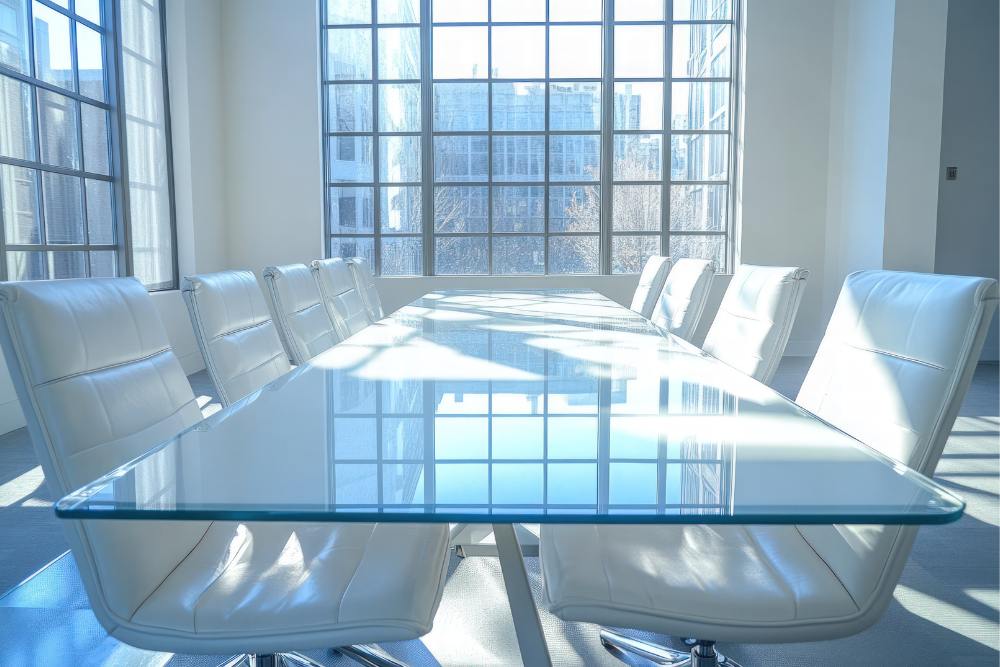 שולחן משרדי מזכוכית